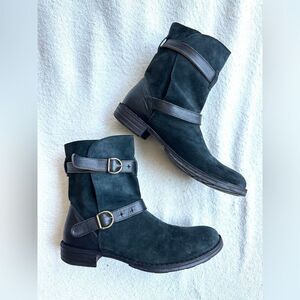 FIORENTINI + BAKER Suede‎ Boots size 41, US 11 Biker leather riding strap Italy